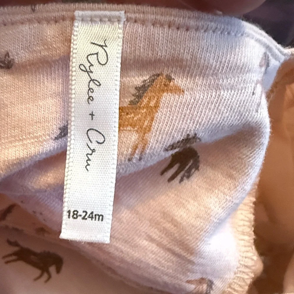 Rylee + Cru Cotton Horse Print Dress & Panties